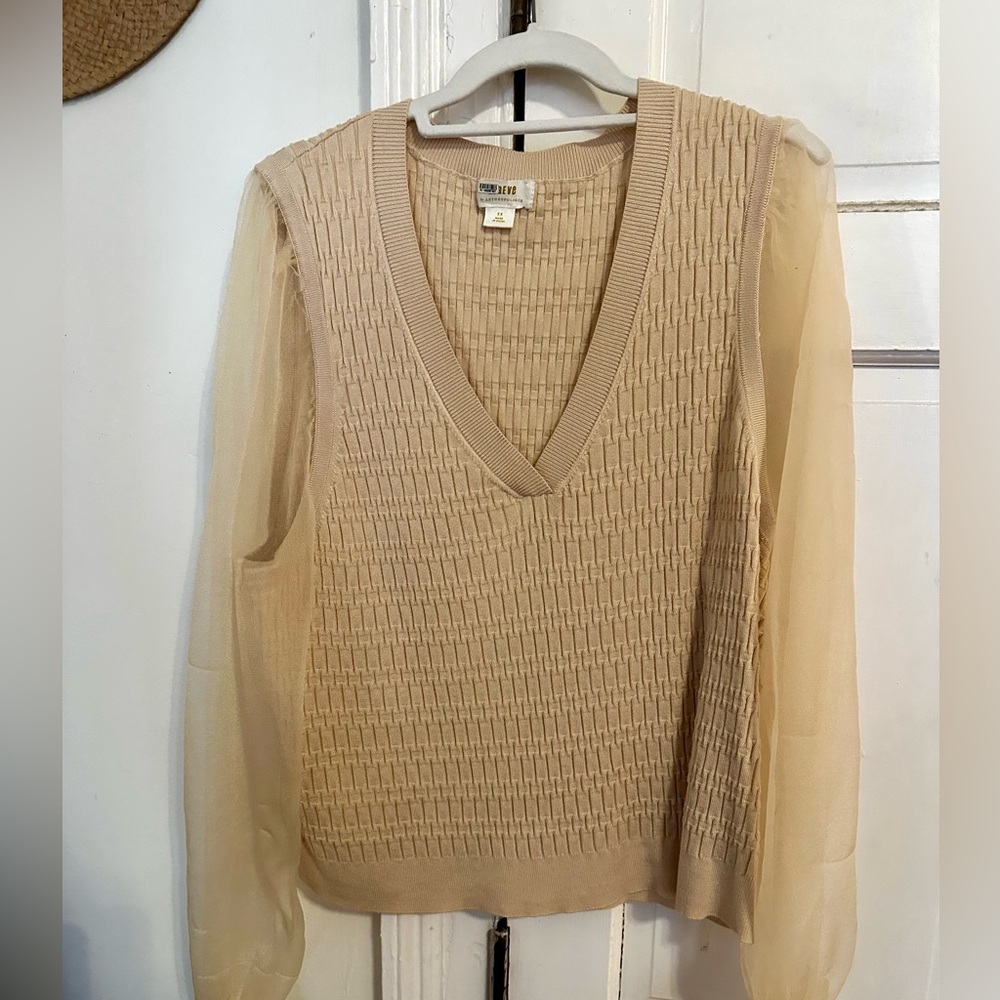 Anthro Sheer Sleeve sweater